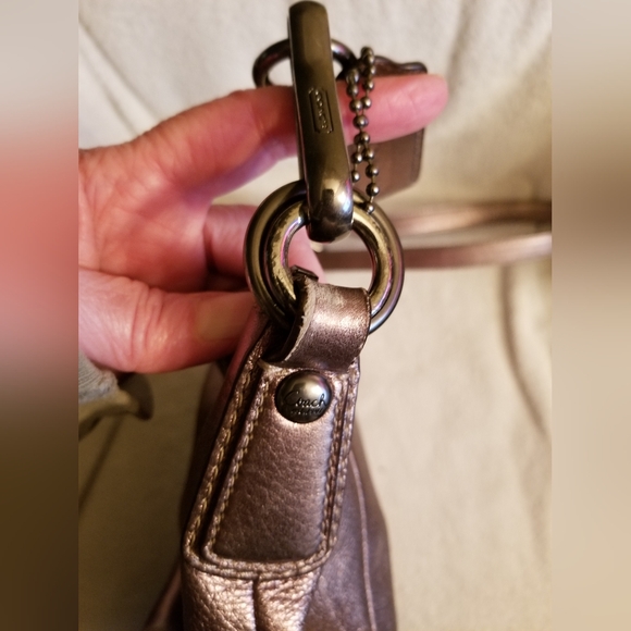 Coach Metalic Gold/Bronze Leather Kristin Hobo Shoulder Bag Handbag Purse #14783 - Picture 12 of 16